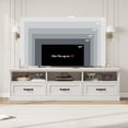 thumbnail image 4 of 70-pulgada mid-century moderno mesa de TV para 75-pulgada tvs - blanca entertainment center con almacenamiento cajón y abiertos estantes para sala de estar, 4 of 7