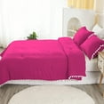 thumbnail image 4 of DNG Luxury 1 Piece Pom Pom Plain Pattern Comforter Set, 800 Thread Count, 100% Egyptian Cotton, White Vintage Pom-Pom Fringe Super Soft (Twin/Twin XL Size Hot Pink Color), 4 of 9