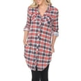 thumbnail image 3 of White Mark Women's Piper Plaid Tunic Top, 3 of 4