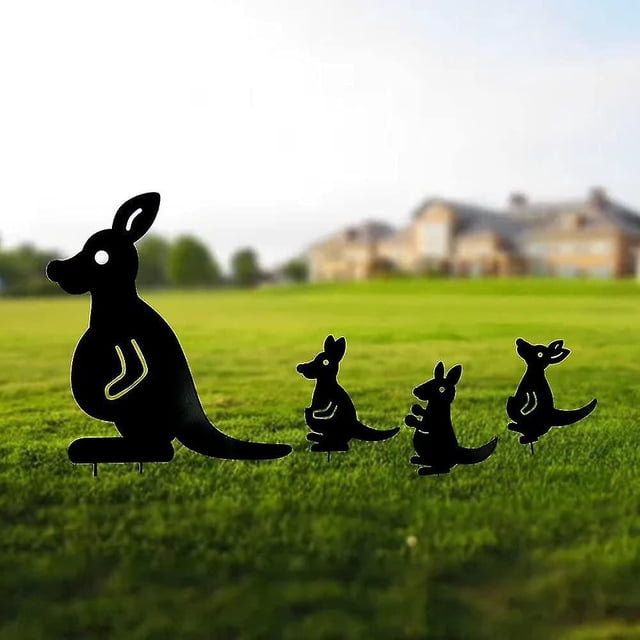 Decoración de jardín LIUXGMXG estatuas de metal canguro para exteriores