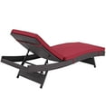 thumbnail image 4 of Modern Contemporary Urban Design Outdoor Patio Balcony Chaise Lounge Chair, Red, Rattan, 4 of 4