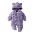 thumbnail image 4 of B Preemie Sleep & Play One-Piece Bodysuit Baby Fleece Hooded Jumpsuit Infant Toddler Winter Warm Snowsuit Footless Romper Outwear Purple Infant Gift, 4 of 4