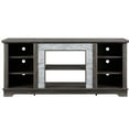 thumbnail image 3 of Modern Grey Tv Media Console, Faux Stacked Stone Surround Stand, 58.85"w X 15.71"d 26.75"h, Fits 65" Tvs, Abundant Storage Options Entertainment Stand With Open Storage, Suits Plentiful Space, 3 of 5