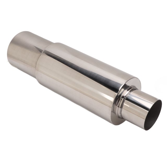 Silenciador de Escape ANGGREK Tubo de Escape Profesional Universal Acero Inoxidable Entrada 2.5 Pulgadas Salida 3.5 Pulgadas