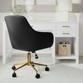 thumbnail image 6 of Martha Stewart Upholstered Office Chair in Black/Polished Brass, 6 of 12