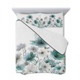 thumbnail image 7 of Quilts Twin Size Bedding Set, Teal Grey Flowers Lightweight Quilted Comforter, Spring Watercolor Blooms Floral Plant Soft Reversible Bedspread Coverlet with Pillow Covers for All Season, 68" x 86", 7 of 7