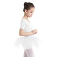 thumbnail image 2 of iiniim Filles Enfants Robe Tutu de Danse Ballet à Manches Courtes Justaucorps Tenue de Ballerine Danse Moderne Costume Blanc 3TG, 2 of 7