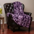 thumbnail image 2 of Chanasya Pink Leaf Faux Fur, Microfiber, Polyester Plush Throws 65" x 50", 2 of 3