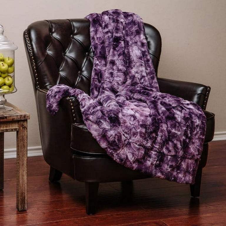 Chanasya Faux Fur Throw Blanket Super Soft Fuzzy Light Weight Luxurious Cozy Warm Fluffy Plush hypoallergenic Blanket for Bed Couch Chair Fall Winter Spring Living Room 50 x 65 Olive Green