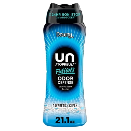 Downy Laundry Scent Beads, Unstopables Fusions Odor Defense In-Wash Scent Booster, Daybreak & Clean Scent, 21.1 oz