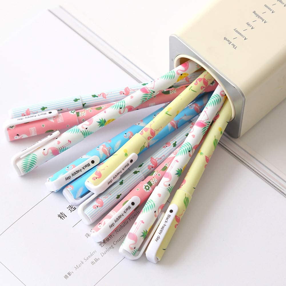 Toshine Cute Pens Colorful Gel Ink Pen Set for Bullet Journal Writing Multi  Colored Pens Cartoon Gel Ink Roller Ball Fine Point Pens 10 Pcs 0.5 mm  (Simple) 