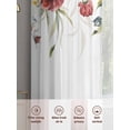 thumbnail image 6 of Pink Floral Sheer Curtains 84 Inch Length 2 Panels Set, Spring Pastoral Botanical Wildflowers Leaves Voile Window Treatment Rod Pocket Curtains Sheers Drapes for Bedroom/Living Room/Kitchen 52"x84"x2, 6 of 7