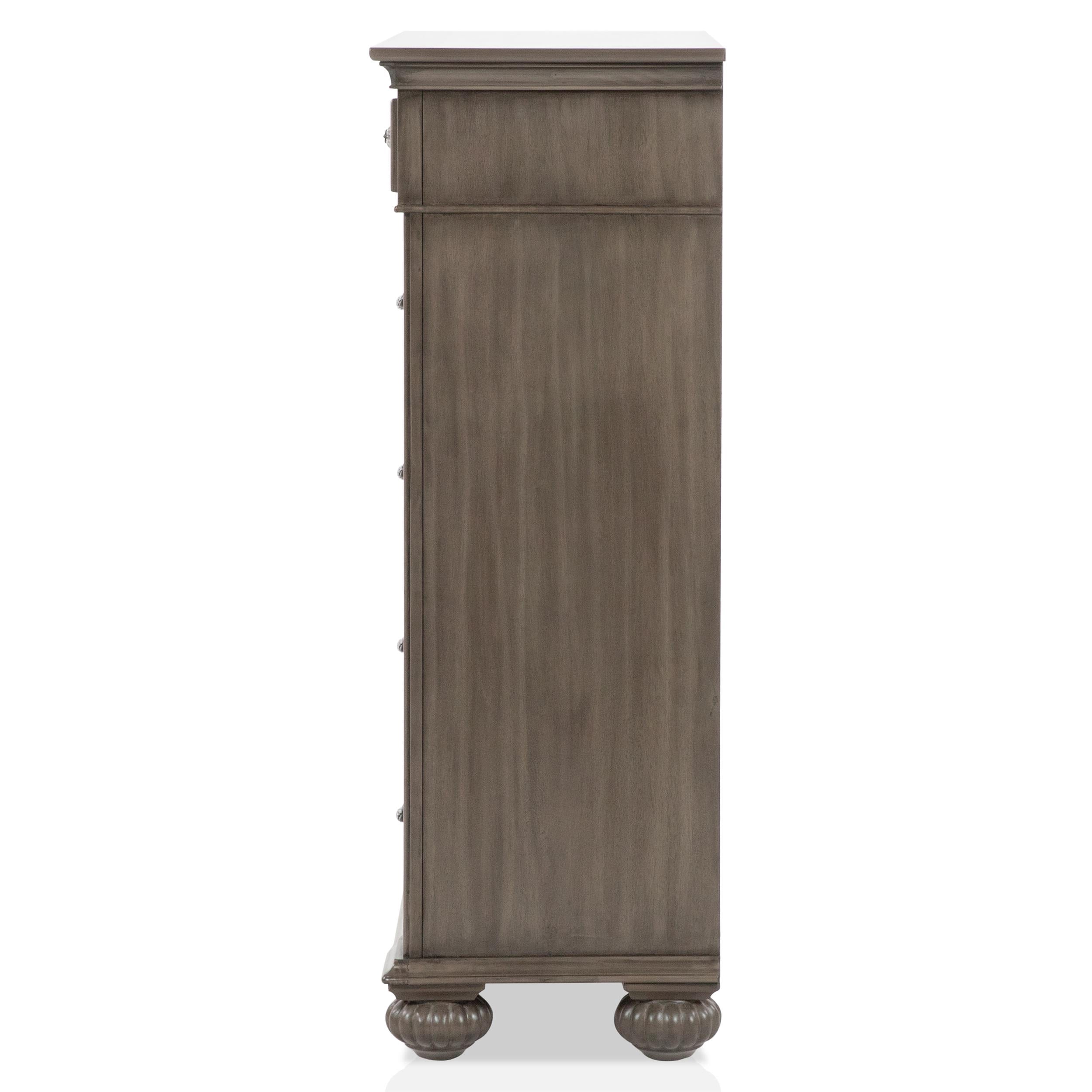 Furniture of America Damos Traditional Solid Wood 6-Drawer Chest in Gray