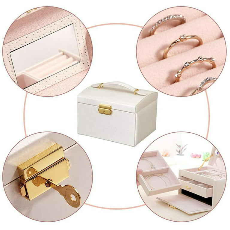 Jewelry Pouches Flannel Jewellery Organizer Box Necklaces Earrings Rings  Storage Cases For Women Large Capacity 3 Layers With Lock From Fashiontopp,  $15.7