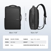 Mark Ryden Slim Black Backpack with USB, Waterproof Business Laptop Bag 15.6 Inch Lightweight