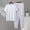White(New), variant on PNTUTB Men's Casual Loose Solid Color Crew Neck Short Sleeve T Shirt with Elastic Waist Drawstring and Cuffed Leg Pants Set
