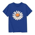 thumbnail image 3 of Cethrio Girls T-shirts, Casual Short Sleeve Printed Crewneck Summer Tops Blue Size 7-8, 3 of 3