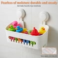 thumbnail image 3 of Pethiy Bath Toy Organizer with Strong Suction Cups, Quick Drainage Bath Toy Storage Basket with Hooks for Kids’ Bathroom (White), 3 of 7