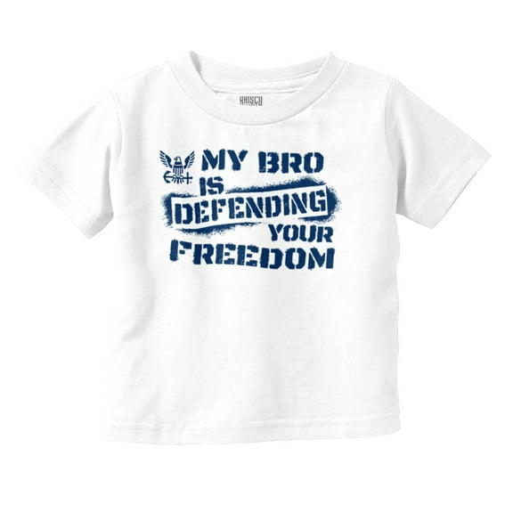 US Navy Logo Bro Defending Freedom Toddler Boy Girl T Shirt Infant Toddler Brisco Brands 12M