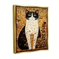 thumbnail image 4 of Stupell Industries Mosaic Style Cats Pattern Animals & Insects Painting Gold Floater Framed Canvas Art Print Wall Art, 25 x 31, 4 of 10
