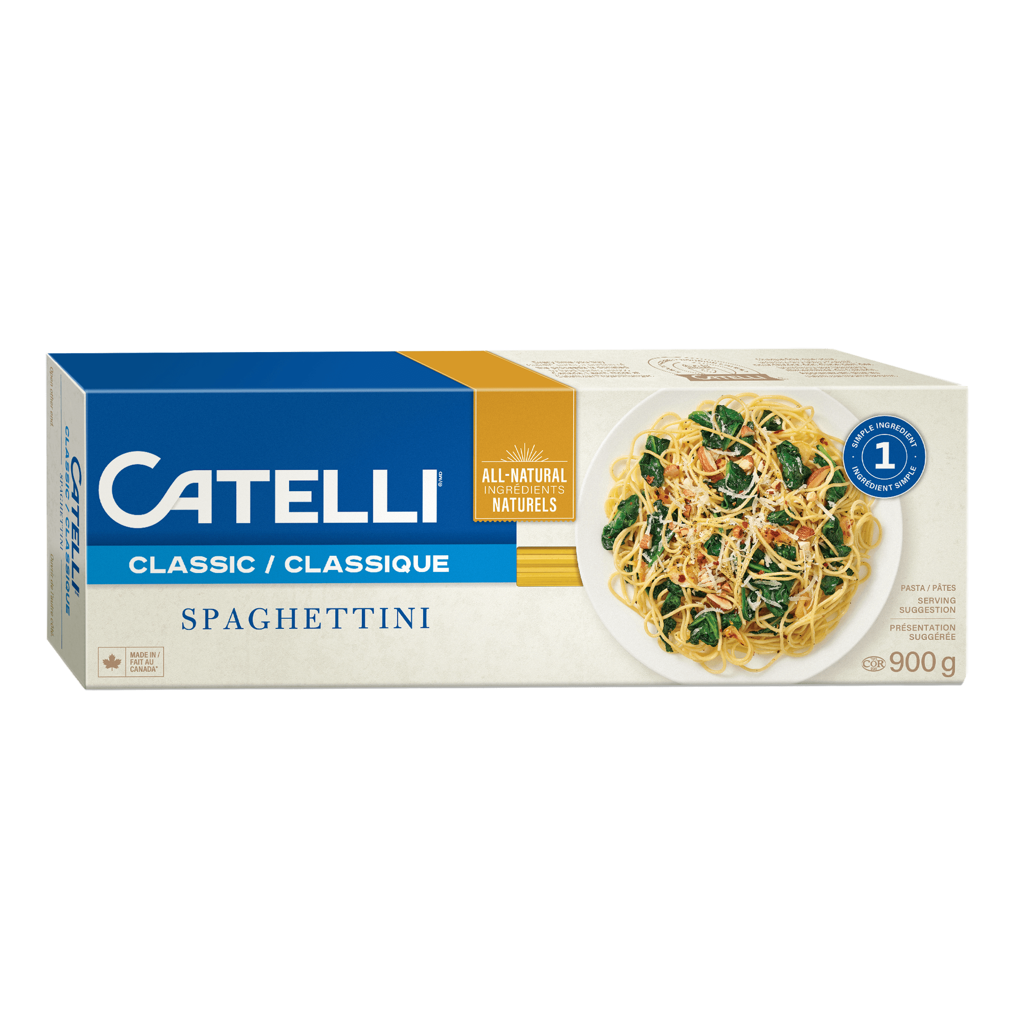 Catelli Classic All-Natural Spaghettini Pasta 900g - Walmart.ca