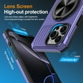 thumbnail image 4 of Dteck Rugged Protective Case for iPhone 16E 2025 with Kickstand, Shockproof Anti-Scratch PC+TPU Back Cover, Magnetic Car Mount Compatible, Anti-Fingerprint Non-Slip Grip, Violet, 4 of 7