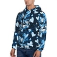 thumbnail image 3 of Lsque Ice Blue Heart Pattern Casual Men's Hoodie,Hooded Sweatshirt with Kangaroo Pocket,Pullover Hoodie-Small, 3 of 7