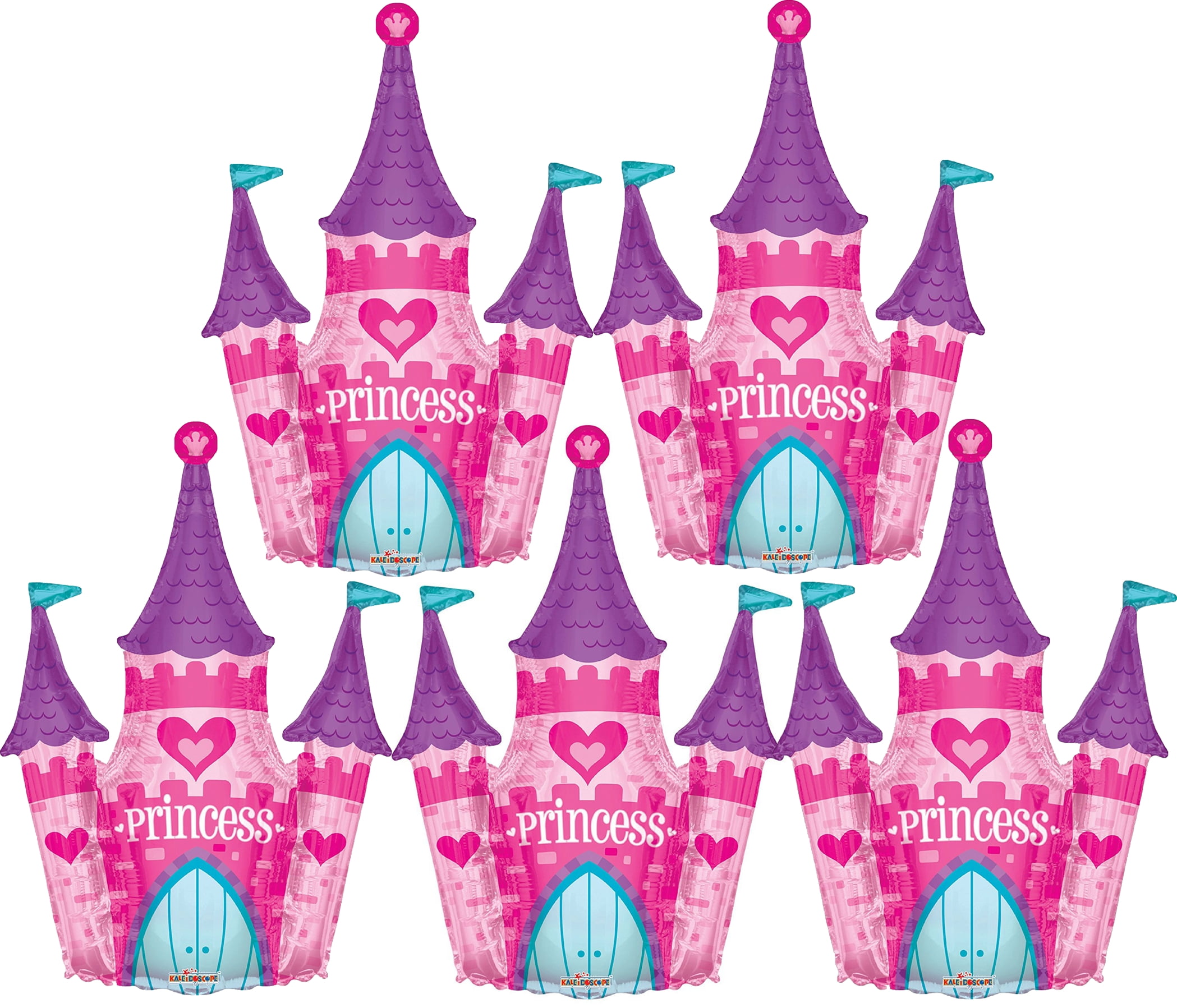 Kaleidoscope Princess Castle Foil Mylar Balloon (5 Pieces)