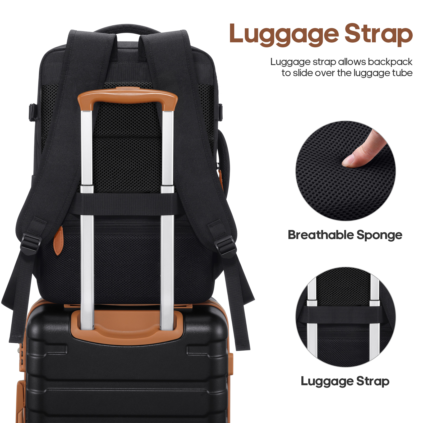 MIUSSE 3-Piece Carry-On Luggage Set with Backpack photo 6