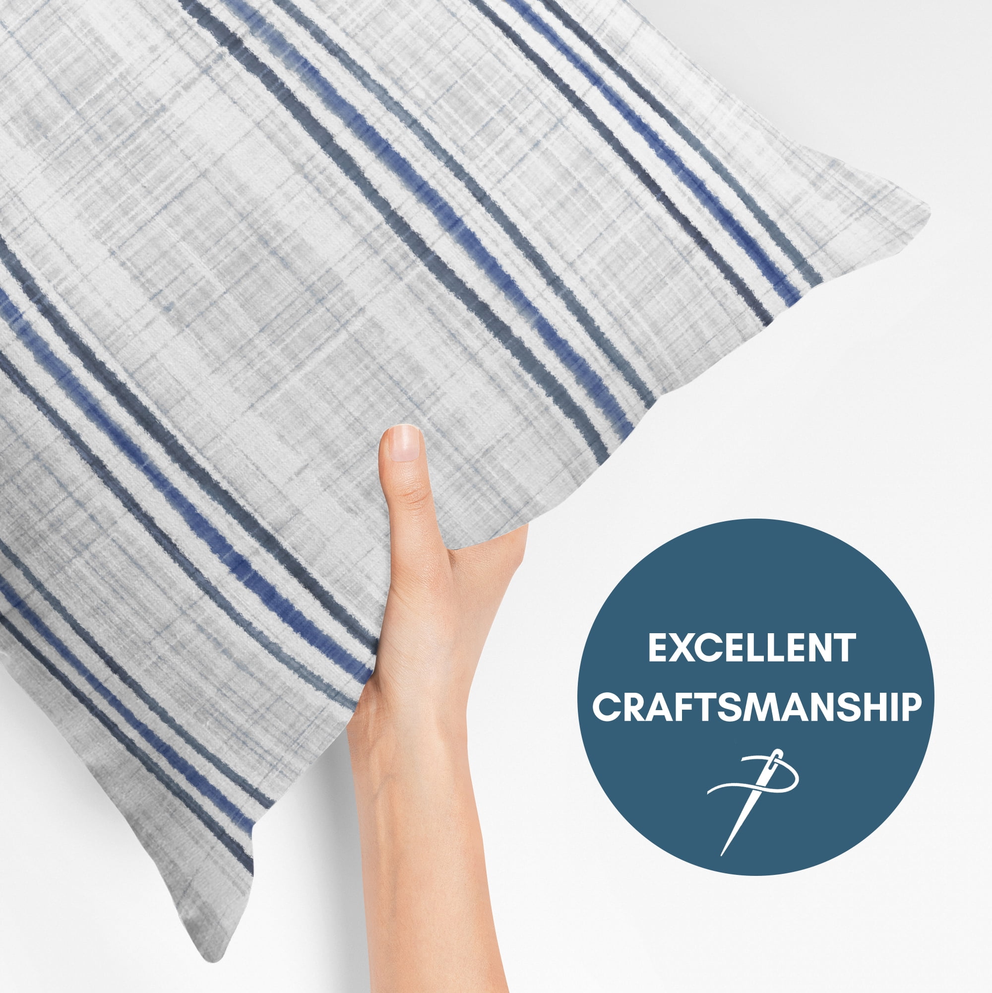Americanflat 20"x20" Striped Pattern Throw Pillow with Premium Polyester - Navy