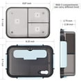 thumbnail image 4 of Fiambrera Bento para niños 1100ml/1500ml Fiambrera para microondas para niños Contenedor de alimentos Almacenamiento Contenedor de almuerzo aislado Bento Box-1500ml-blue Sincero Electrónica, 4 of 4