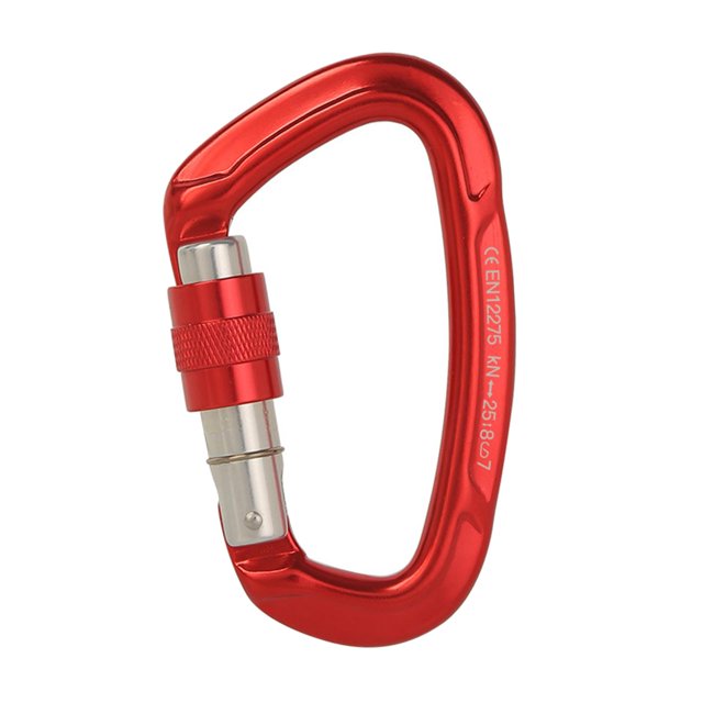 jinwen Mousquetons d'Escalade Certifiés CE 25 Kn (5620 Lb) Pinces Mousquetons Haute Résistance Escalade sur Roche/glace Rapprochement Sauvetage Balançoire Rouge