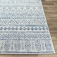 thumbnail image 5 of Hauteloom Forfar Southwestern Outdoor Area Rug for Living Room, Patio, Terrace - Traditional Trellis Diamond Carpet - Blue, Gray - 7'10"-Round, 5 of 15
