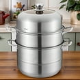 thumbnail image 3 of golytefs Stainless Steel Steamer Cooker 3 Layer Cookware Steamer Pot for Kitchen Supplies, 3 of 9