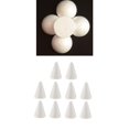 thumbnail image 1 of Espuma para manualidades - Paquete de 15 espuma en forma de cono, bola redonda alf espuma de poliestireno en blanco, para manualidades, clase de arte Macarena Bolas de espuma de poliestireno, 1 of 8