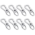 thumbnail image 1 of FESTFENDS 8pcs Hook Shape Carabiner Clip Keyring Silver Zinc Alloy for Daily Use, 1 of 8