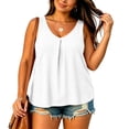 thumbnail image 3 of BUIGTTKLOP Plus Size Tank Tops for Women Plain Sleeveless Shirts Deep V Neck Dresy Casaul Bouses Pleated Tunic Tops, 3 of 5