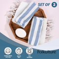 thumbnail image 2 of Toallas de mano Folkulture Fiji Aqua, 100% algodón, juego de 2, 2 of 9
