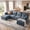 Blue, variant on Domading 116” U shape Modular Sectional Sofa with Movable Ottomans, Modern Chenille Cloud Couches for Living Room , Dark Gray