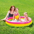 thumbnail image 2 of Piscina para bebé de 60cm/90cm/120cm, piscina inflable redonda de PVC de 3 colores con arcoíris, piscina pequeña con bomba para niños, piscina acolchada para niños, 2 of 8