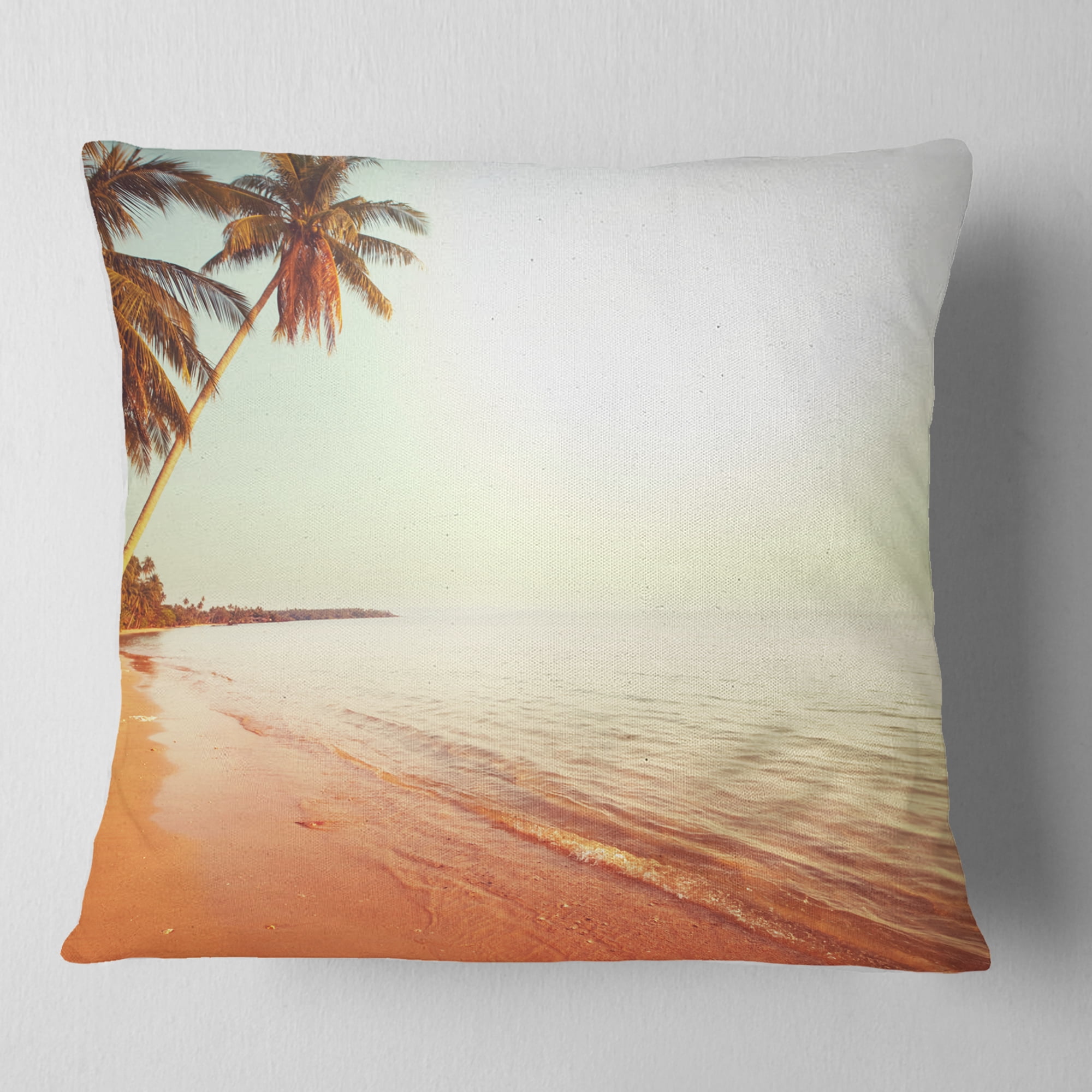 Designart 18" x 18" White Polyester Throw Pillow