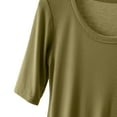 thumbnail image 5 of MIUOWANP Women's Short Sleeve T-Shirt Loose Fit Solid Color Breathable Round Neck Home Clothes of Women Size XL(10)Green, 5 of 6