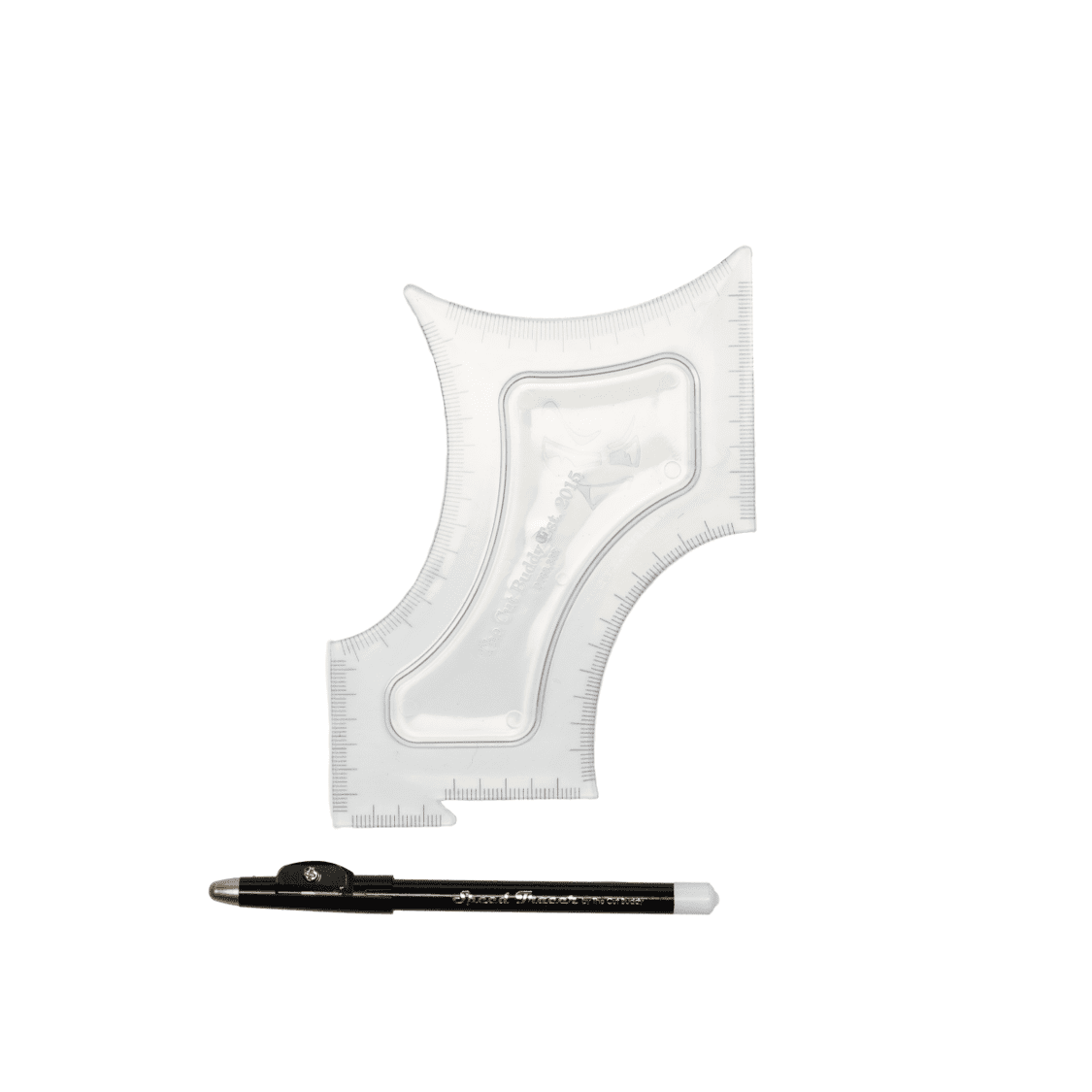The Cut Buddy - Multiple Curve Beard Shaping Tool and Haircut Guide Template - Clear Color - Tracer Pencil Included