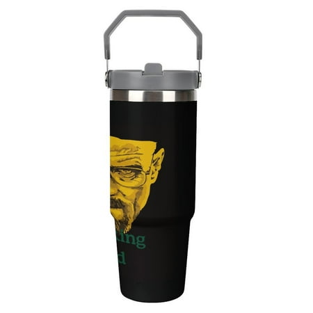 

30 Oz Brea-king Bad Water Bottle Tumbler with Lid And Straw Car Cup Stainless Steel Flip Straw Travel Tumbler Coffee Mug