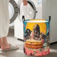 thumbnail image 5 of Susaid Psychedelic Band Hotdog Art Print Waterproof Oxford Cloth Storage Circular Laundry Hamper BasketCapacity for Home-Medium, 5 of 6