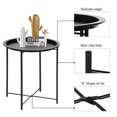 thumbnail image 6 of VECELO Set of 2 Round Side End Table, Folding Metal Small Coffee Table with Removable Tray for Living Room Bedroom Balcony and Office, Black, 6 of 7