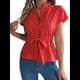 thumbnail image 2 of Blusas de Mujer con Botones, Blusas Casuales de Verano, Camisas Elegantes de para el Trabajo, Rojas, XL, 2 of 8