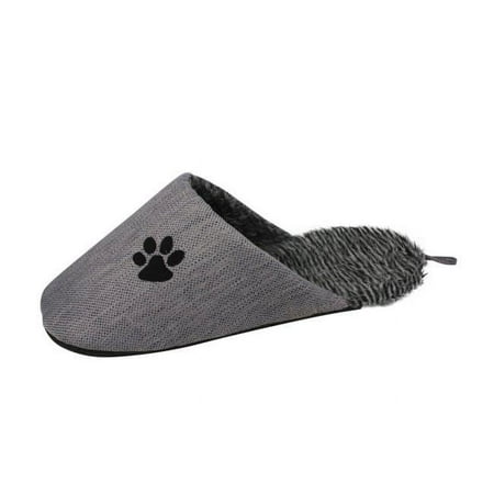 UPC: 0858342600392 | Pet Life PB12GYLG Slip-On Fashionable Slipper Dog Bed- Gray – Large