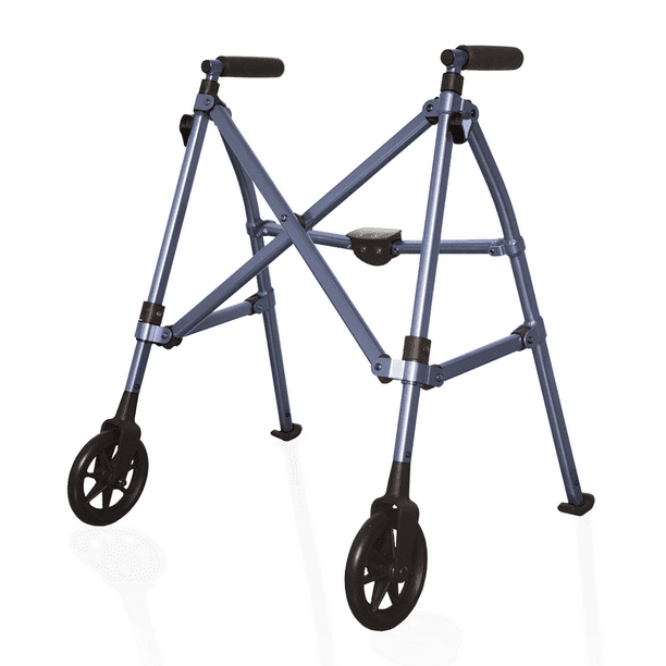 Able Life Space Saver Short Walker, Lightweight Folding Walker, Blue