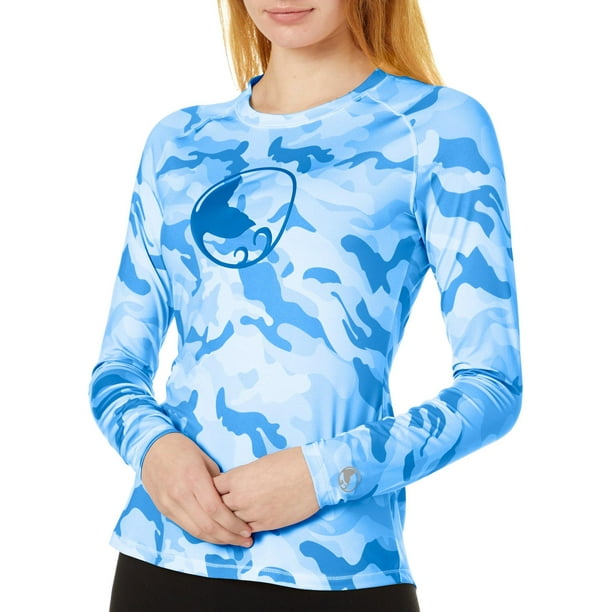 Reel Legends Reel Legends Juniors Keep It Cool Camo Print Logo Top